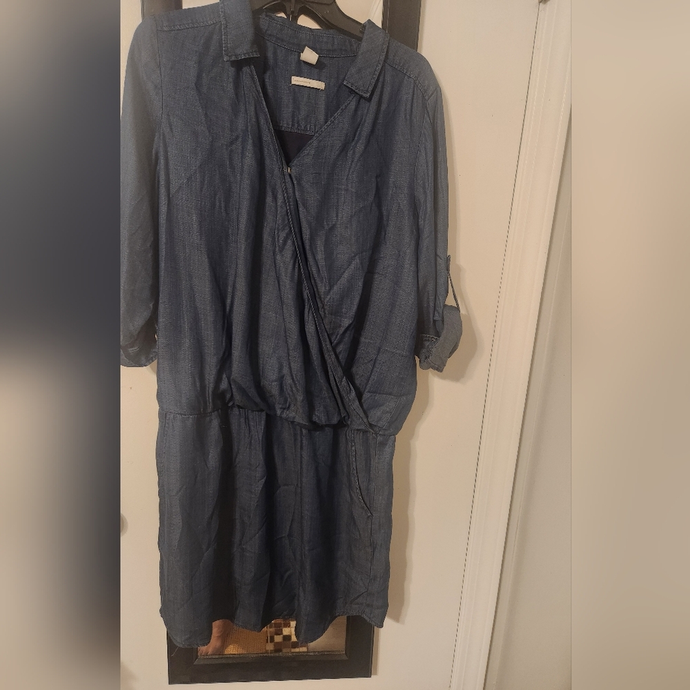 Maternity-H&M Denim Blue Long Sleeve Dress